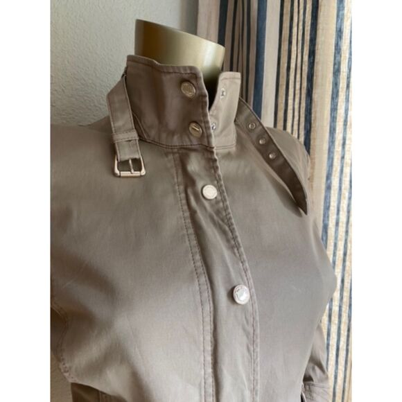 EUC White House Black Market Zip Front Military Jacket 10 - Picture 6 of 13